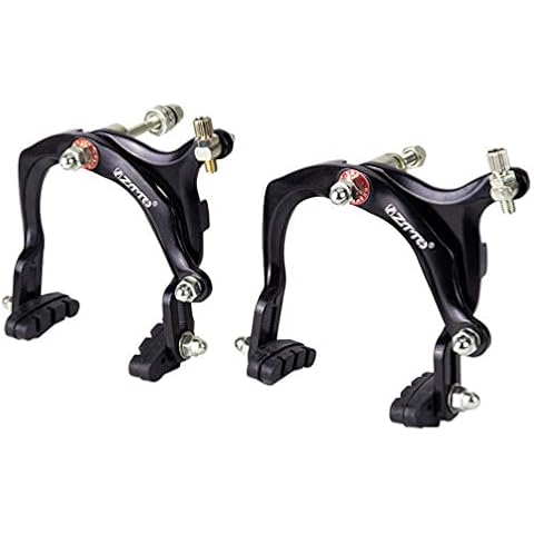 Sewroro 1 Pair Side Pull Brake Caliper Bicycle Caliper Brake Kit Black Aluminum Alloy C Brake Clip for Mountain Road Bike Accessory Cover
