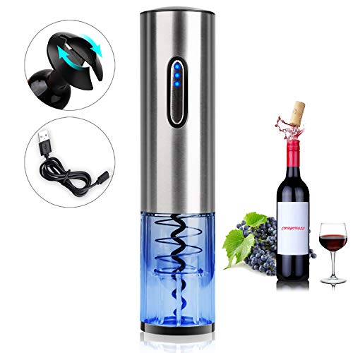 COMPONALL Electric Wine Opener, Premium Stainless Steel Electric Corkscrew, USB Rechargeable Cordless Wine