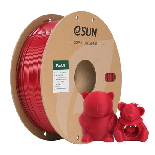 Image of eSUN PLA Filament, Red 3D PrintingFilament 1.75mm Dimensional Accuracy + /- 0.03mm, 1kg Carboard Spool (2.2lbs) 3D Printer Filament, Fire Engine Red