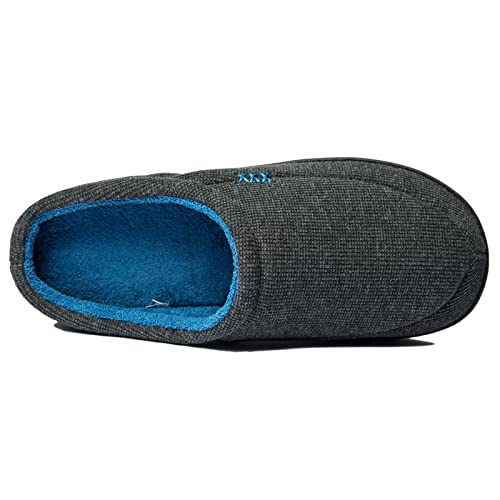 Image of NewDenBer Men's Warm Memory Foam Suede Plush Fleece Lined Slip on Indoor Outdoor Clog House Slippers