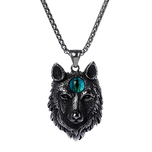 Retro Zodiac Snake Pendant Necklaces Skull Nautical Anchor Domineering Hip Hop Six-Pointed Star Angel Wing Wolf Eyes of God Men's Trendy Personality Python Pendants Necklace