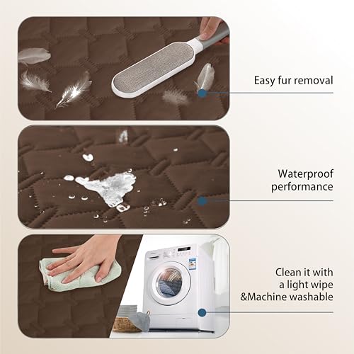 Image of gogobunny 3X Stronger Waterproof Pet Blanket, Scratch Proof Furniture Protector for Dogs Cats, Reversible Cover 30x70 Inch, Dark Chocolate