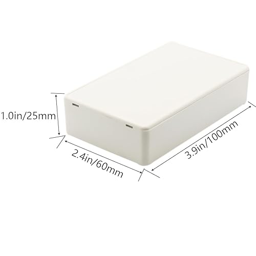 Miniatura 20 de Zulkit 5 cajas de proyecto de plástico ABS para proyectos eléctricos, caja de conexiones pequeña, color blanco, 2.4 x 1.42 x 0.98 pulgadas
