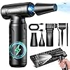 Soplador eléctrico de aire comprimido – Pistola sopladora de aire de alta velocidad de 33,000 RPM, mini ventilador turbo recargable inalámbrico para teclado, PC, coche, limpieza de hogar y exteriores