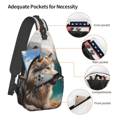 Morrales Sling Bag Negro para Senderismo y Uso Diario miniatura 3