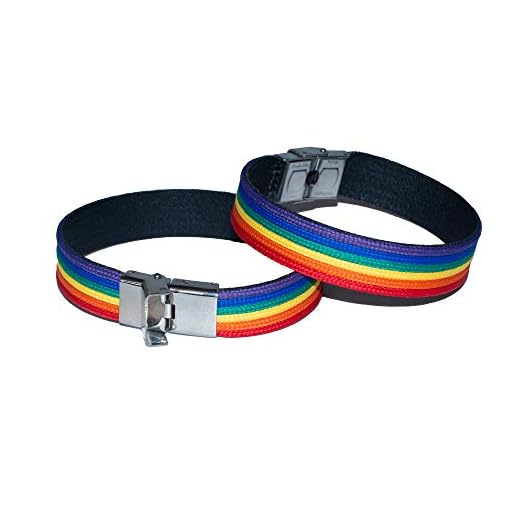 x2 Pulsera Orgullo Gay Lesbiana LGTB Pride de Cuero con Colores del Arco Iris Cómoda y Estilosa Combina con Todo