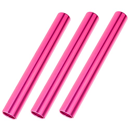 Flylin Relay Baton, 3 Pcs Athletics Aluminum Batons Track Field Relay Batons Running Baton for Race Running Outdoor Sports Practice Athlete (Pink)