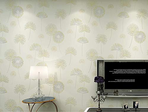 Ketian Löwenzahn Muster umweltfreundliche Vlies Tapete ländlichen Stil ist geeignet für Kinderzimmer Wohnzimmer Schlafzimmer beige 0.53m (1.73 'W) x 10 m (32.8' L) = 5.3 m 2 (57 Quadratfuß) Cover