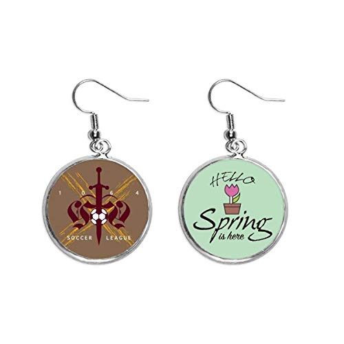Pendientes de primavera medievales liga de fútbol colgante totem joyería decorativa