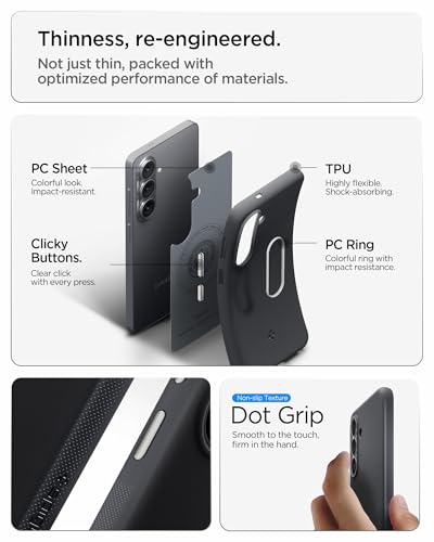 Spigen NanoPop MagFit hoesje Samsung Galaxy S26, TPU, MagSafe compatibel, camera- en schermbescherming, zwart sesame - Afbeelding 5