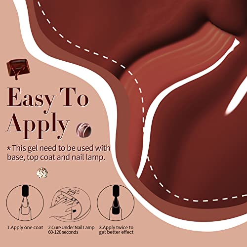 Born Pretty Fall Winter Gel Nail Polish Burgundy Wine Red Caramel Brown Coffee Autumn Gel Polish Set Gel Nail Kit Christmas Gift Nail Art Manicure Collection 6PCS 7ML - Thumbnail 7