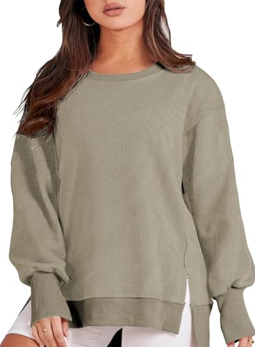Eytino Women Plus Size Sweatshirt Oversized Long Sleeve Shirts,2X Green