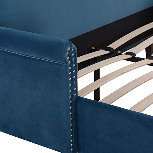 Jennifer Taylor Home Clarice Platform Queen Bed, Satin Teal #TOP4