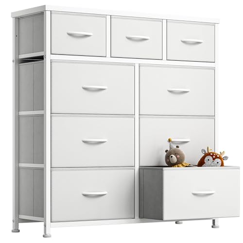 Maihail タンス チェスト4段 タンス 収納 洋服収納 洋服タンス 箪笥 たんす チェスト おしゃれ リビングチェスト 衣装棚 タンス チェスト おしゃれ 多機能 衣類収納 大容量4段9杯 幅87.5×奥行29.8×高さ92.2cm 白い