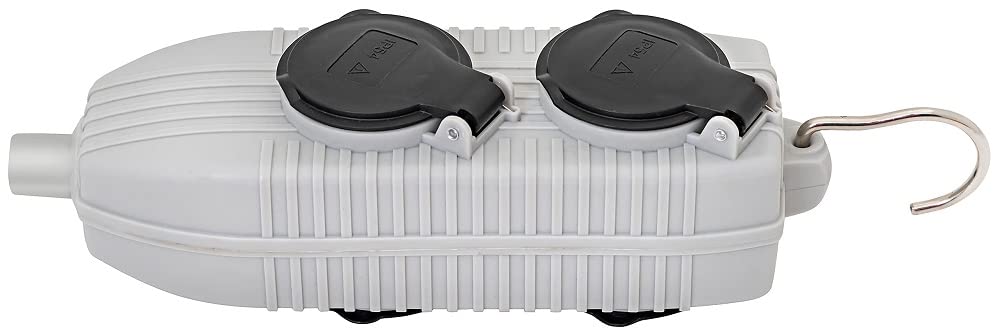 Brennenstuhl Powerblock Gris avec 4 Prises à clapet (IP54)
