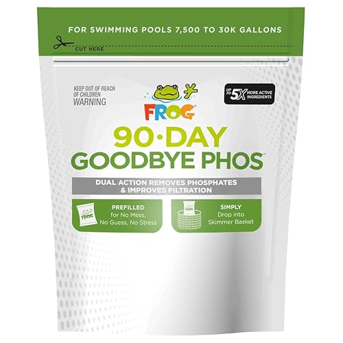 FROG 90-Day Goodbye Phos - Dry Formula Phosphate Remover for Pools up to 30,000 Gallons - Pool Maintenance & Treatment - 3 Pods