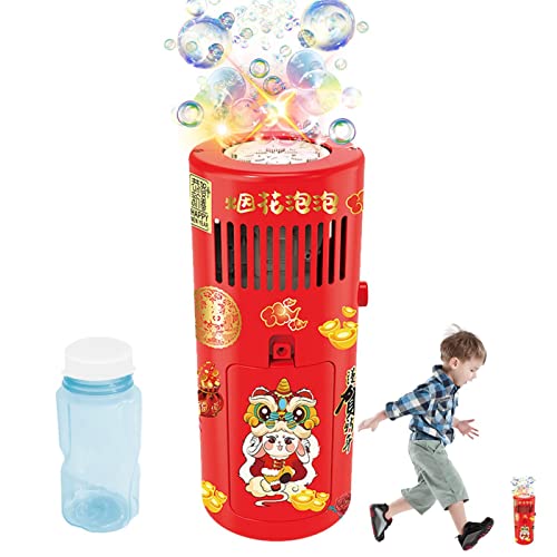Werakou Feuerwerks Seifenblasenmaschine, 12 Loch Seifenblasenmaschine Kinder, Automatisches Seifenblasen-Spielzeug mit Licht- und Sound-Feuerwerkseffekt, Feuerwerk Bubble Blower für Neujahr Party Cover