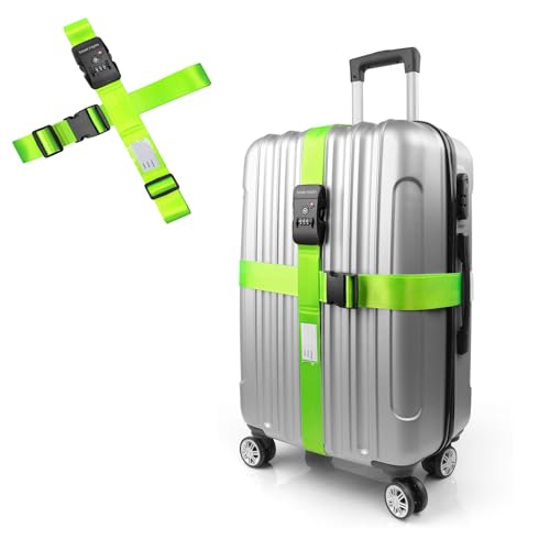 Luggage Straps with TSA Lock, 2-Pack, Green
