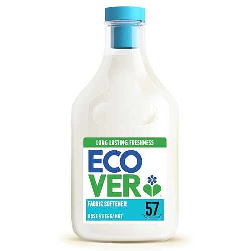 Ecover Concentrated Fabric Softener Fabric Conditioner to Soften Your Clothes Fresh Rose & Bergamot Scent 1 x 57 Washes 1 x 1.43L