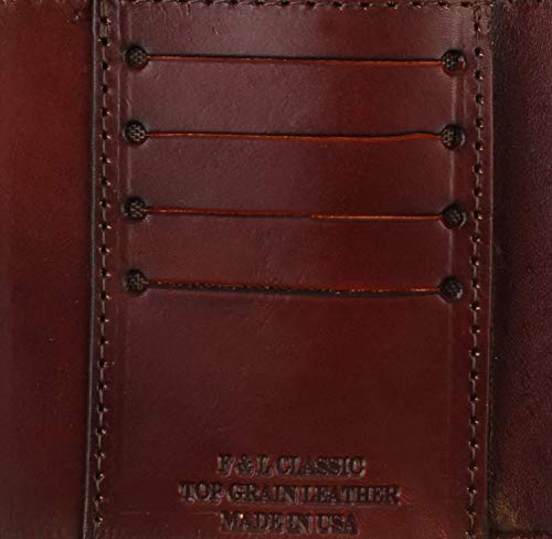 Image of RFID Blocking Men's Tri-fold Vintage Biker Cowhide Leather Steel Chain Wallet,Snap closure, Made In USA,at315-42,eagle,brown