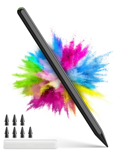 Lápiz para iPad 2018-2025, carga rápida inalámbrica magnética, sensibilidad de 3 modos, 8 puntas, control de inclinación, rechazo de palma, lápiz capacitivo para Apple iPad 10/9/8/7/6ª generación, Pro