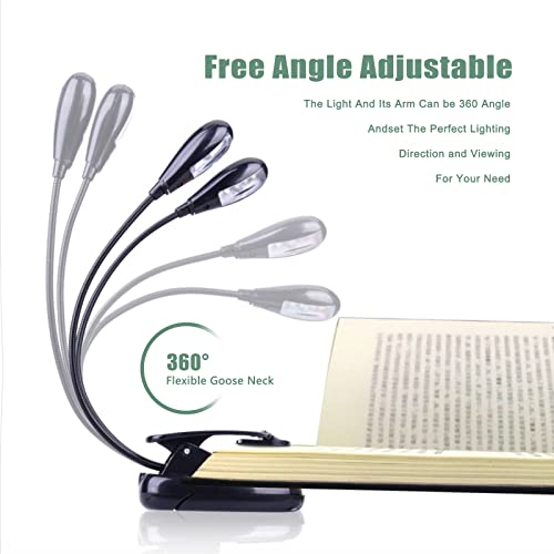 Hovoynn 8 Led Music Stand Light Clip On Led Book Lights ,Usb And Aaa Battery Operated Student Dormitory Creative Small Desk Lamp ,Portable & Flexible Travel Clip Reading Book Light #TOP3