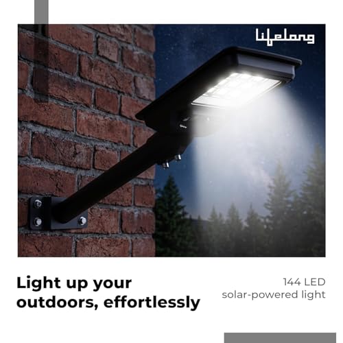 Image of Lifelong 100 W Solar Light for Outdoor Garden | 6000 mAh Waterproof Wall Light with Remote | Street Light with 1200 Lumens | Motion Sensor | Energy Saving for Home| Ideal for Gate, Yard & Pillar etc