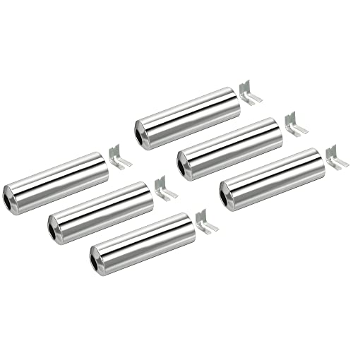 Image of MECCANIXITY Pull Cord Tassels Window Blind Extender Chain Drop Knobs Pull Ends Silver Tone, for Curtain Blinds Shades Light Ceiling Fan Pull Switch, Pack of 6