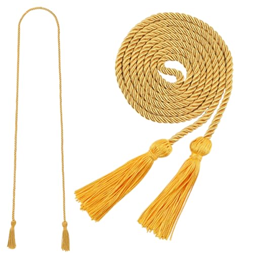 Image of Graduation Honor Cord 68 inch Grad Braided Honor Cords with Tassel Honor Rope Grad Cords for Graduation Students Bachelor Master Doctoral Gown Grad Decor (Gold)