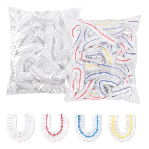 TRKETK 200 sacchetti salvafreschezza, in plastica, elastici, per alimenti, per frutta, verdura, carne (bianco, colorato)