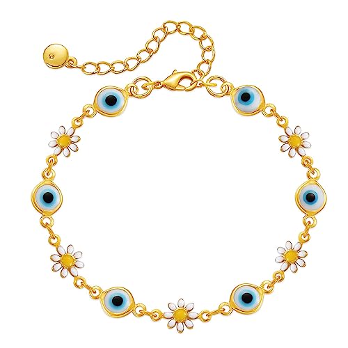 Good Luck Evil Eye Bracelet for Women Protection Lucky Charm Blue Red White Clear CZ Navy White Teal Green Stretched Beaded Birthday Anniversary