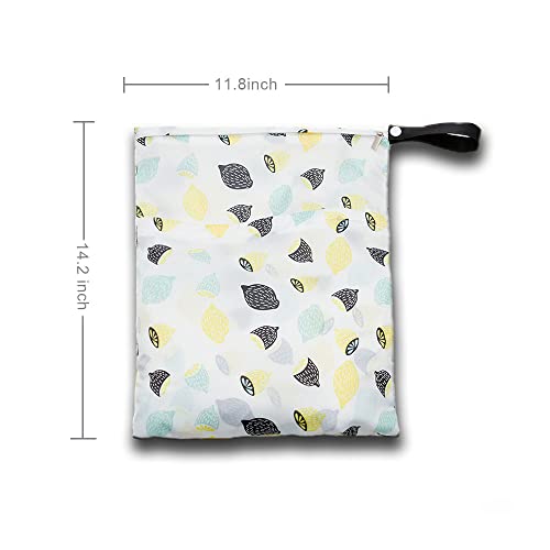 Waterproof Cloth Diaper Wet Dry Bags, Reusable Hanging Wet Bags With Two Smooth Zipper, Great Bags For Cloth Diaper, Wet Swimsuit, Dirty Gym Clothes, Pump Parts, Rainsuit, Excellent 2-In-1 Wet/Dry Bags For Storage, Travel, Picnic, Beach - 11.8" X 14.2" #TOP4