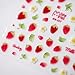Jremg Strawberry Nail Art Stickers 5D Kawaii Strawberry Jelly Embossed Nail Decals Cute Small Flowers Green Leaves Designs Self-Adhesive Nail Stickers for Women Girls Nails Art Decorations