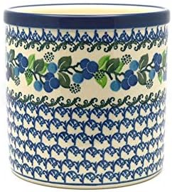 Polish Pottery Utensil Holder - Blue Berries