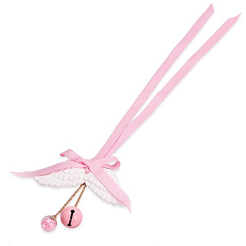 Acessórios de pendurar para espelho de carro da Mini-Factory, asas de anjo com sino rosa e elementos