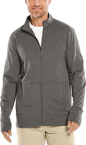 Coolibar Upf 50+ Men's Sonora Jacket - Sun Protective (Medium- Charcoal Heather) #TOP29