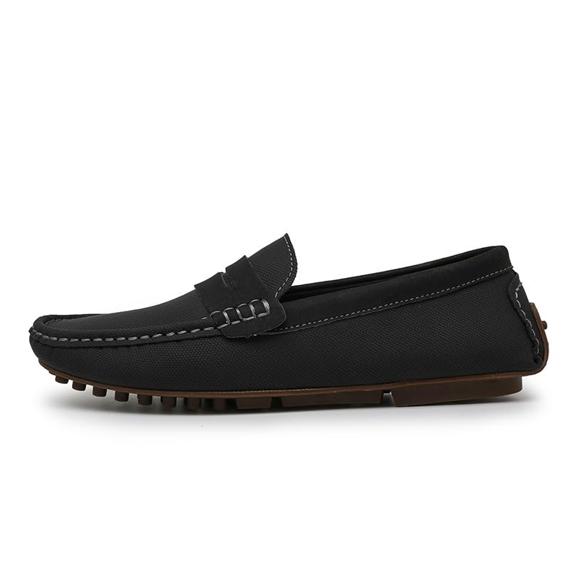 Mens Loafers Shoe Solid Color Leather Penny Driving Loafers Resistant Anti-Slip Lightweight Walking Slip On3