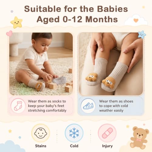 Image of SNOWIE SOFT 3 Pairs Baby Girls Stocking Polyester Cotton Mesh Stocking Knee High Breathable Summer Stockings Cartoon Baby Stockings Gift for Baby Girls 0-3 Years Old