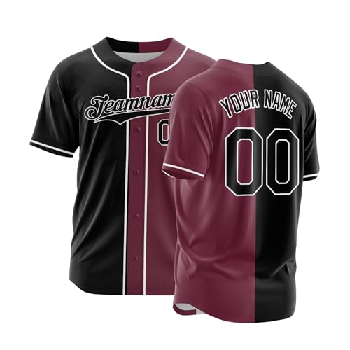 Custom Split Baseball Jersey Personalized Sports Jerseys Stitched/Printed Name Number for Men/Women/Youth/Kids miniatura 1