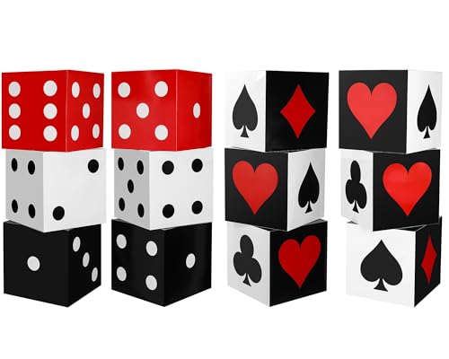 DoubleFill 12 Pcs Giant Casino Dice Poker Favor Boxes Party Supplies