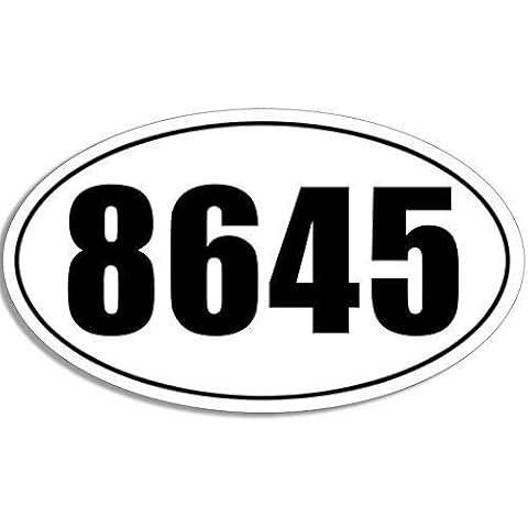 MAGNET 3x5 inch White Oval 8645 Sticker (Anti Trump Stop Impeach Resist Bumper) Magnetic vinyl bumper sticker sticks to any metal fridge, car, signs Cover