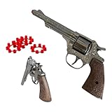 Diecast Metal Cowboy Cap Gun for Kids – 8-Shot Ring Cap Toy Pistol – Realistic Wild West Pretend Play Revolver Gun for Boys – Roleplay Costume Accessory for Parties, Outdoor Fun by Gonher