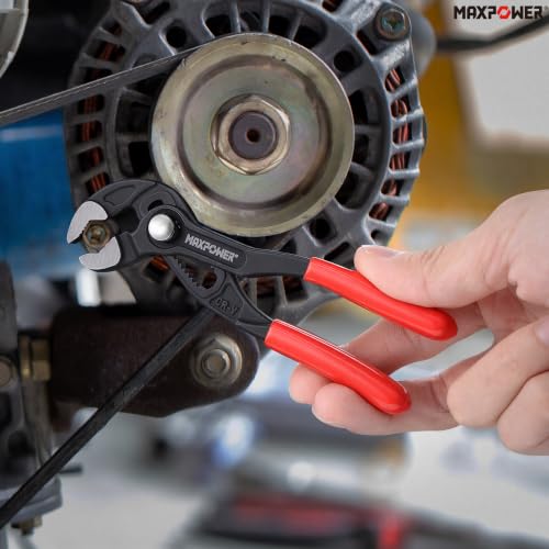 Image of MAXPOWER 5-Inch Tongue-and-Groove Pliers, 0.98 inch Jaw Opens V Jaw Mini Pliers | Quick Release Push Button Adjustable Pliers, Serrated Teeth, Comfortable Grips