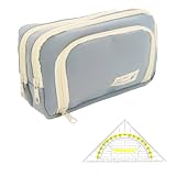 YUZHEDM Estuches de Gran Capacidad, Estuche Escolar 3 Compartimentos, Material Escolar, Ideal para Cumpleaños, Inicio de Clases, Aniversarios, Día del Niño, Navidad y Acción de Gracias (Azul)