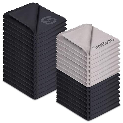 SmoTecQ 32-Pack Microfiber Glasses Cleaning Cloths - 7