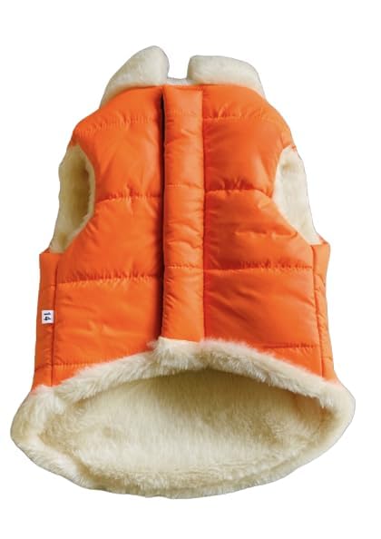 Woofiezz Dog Winter Jacket - Warm and Comfortable Dog Jacket for Winter, Suitable for All Breeds - Stylish Winter Clothes for Dogs | Stylish Cold Weather Coats for Dogs… (Orange- Beige, 2XL) (B0DBV2MQNR) Amazon Price History, Amazon Price Tracker