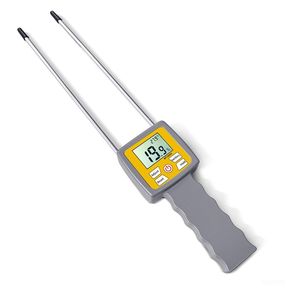Medidor de humedad, detector digital de humedad de heno, rango del 0-80% con LCD retroiluminado para análisis de hierba, paja, salvado y forraje