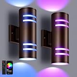 MZLITI RGB Up and Down Outdoor Sconce 2 Pack
