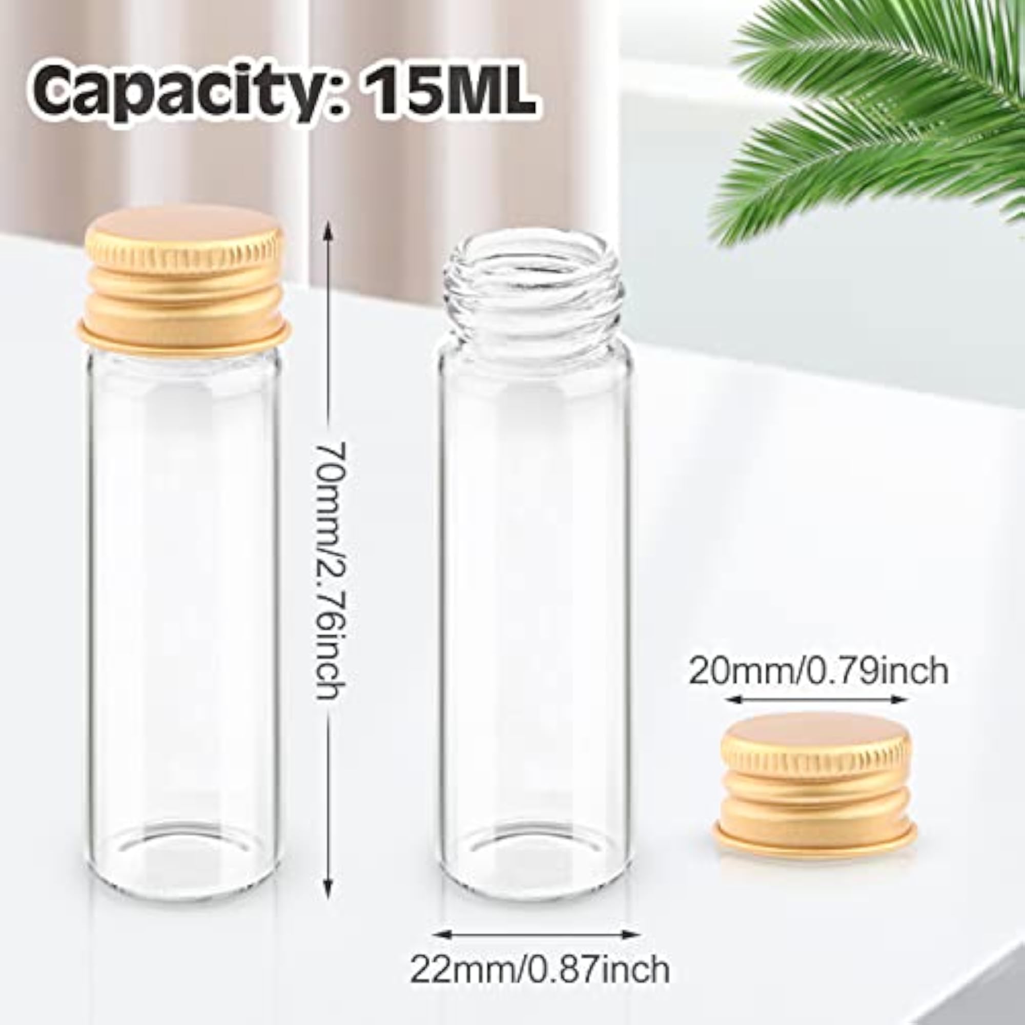 30 Pack 15ml Glass Bottles