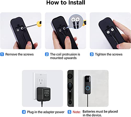 Olaike 18V Doorbell Transformer Power Adapter Compatible With Blink Video Doorbell, With 5M/16Ft Ac Charger Cord,No Worry About Battery Power,Black #TOP3